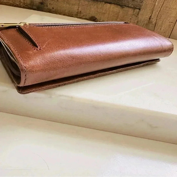 Fossil Ladies Ellis Brown Clutch Large Leather Wallet - Picture 6 of 10